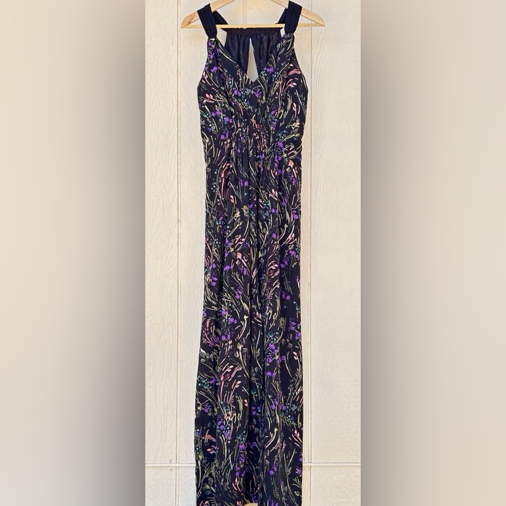 Adelyn Rae Maxi Dress Sz Small Floral Split Hem Sleeveless Cottagecore